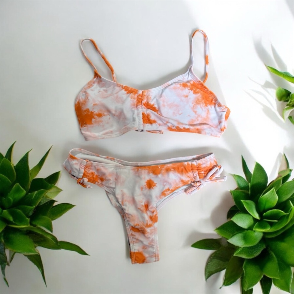 Romwe NWOT Orange Tie Dye Bikini Small